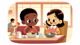 Enjoying Our Meal at the Restaurant - Social Story